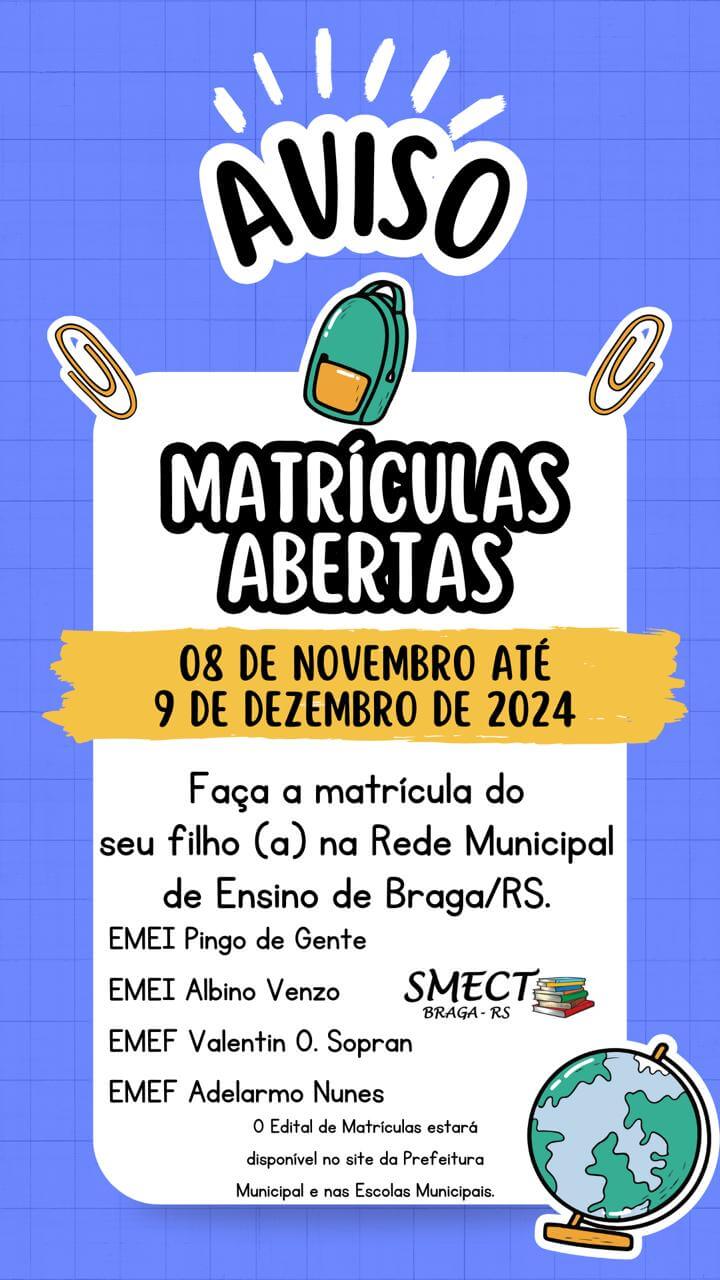 <p>MATR&Iacute;CULAS E REMATR&Iacute;CULAS PARA O ANO LETIVO DE 2025.</p>