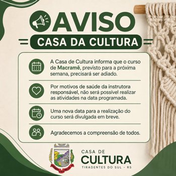 AVISO CASA DA CULTURA