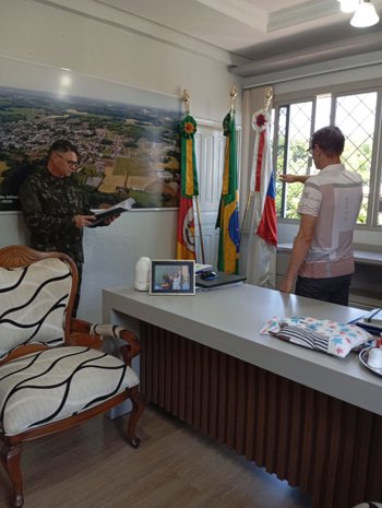 <p>Prefeito de S&atilde;o Jos&eacute; do Inhacor&aacute; &eacute; Empossado Presidente da Junta de Servi&ccedil;o Militar</p>