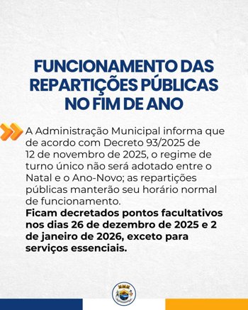 <p>Funcionamento das reparti&ccedil;&otilde;es p&uacute;blicas no fim de ano</p>