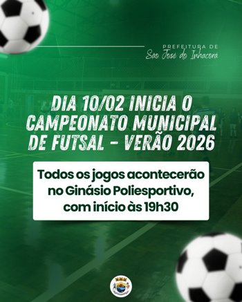 <p>CAMPEONATO MUNICIPAL DE FUTSAL &ndash; VER&Atilde;O 2026</p>