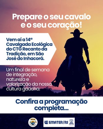<p>14&ordf; Cavalgada Ecol&oacute;gica do CTG Recanto da Tradi&ccedil;&atilde;o</p>