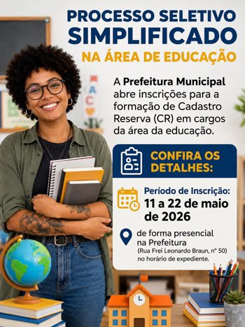 Processo Seletivo Simplificado na &aacute;rea de Educa&ccedil;&atilde;o