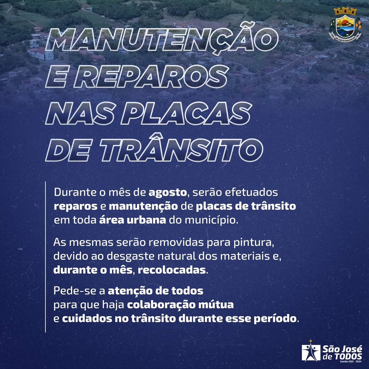 MANUTENÇAO E REPAROS NAS PLACAS DE TRÂNSITO