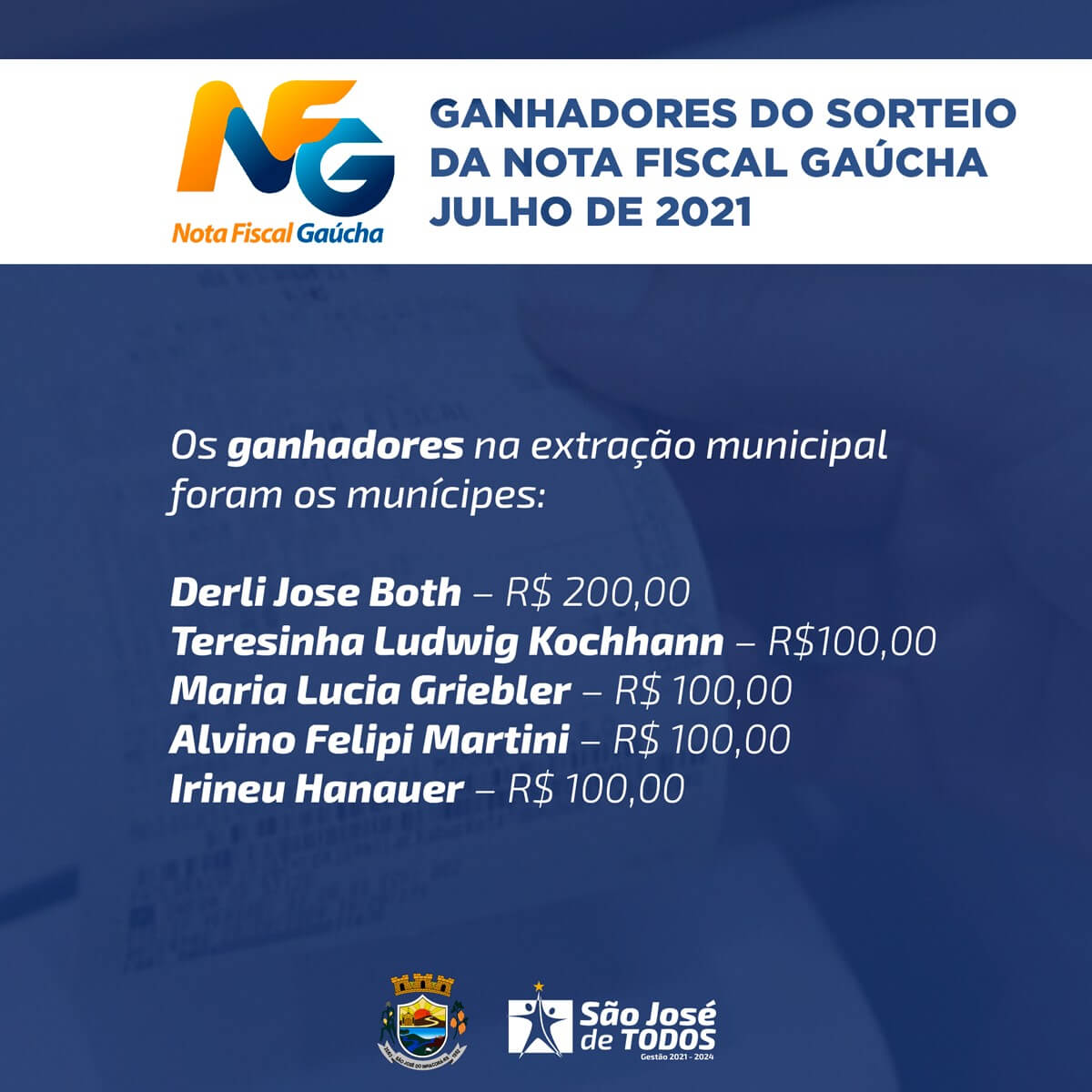 NOTA FISCAL GAÚCHA -  EXTRAÇAO DE JULHO DE 2021