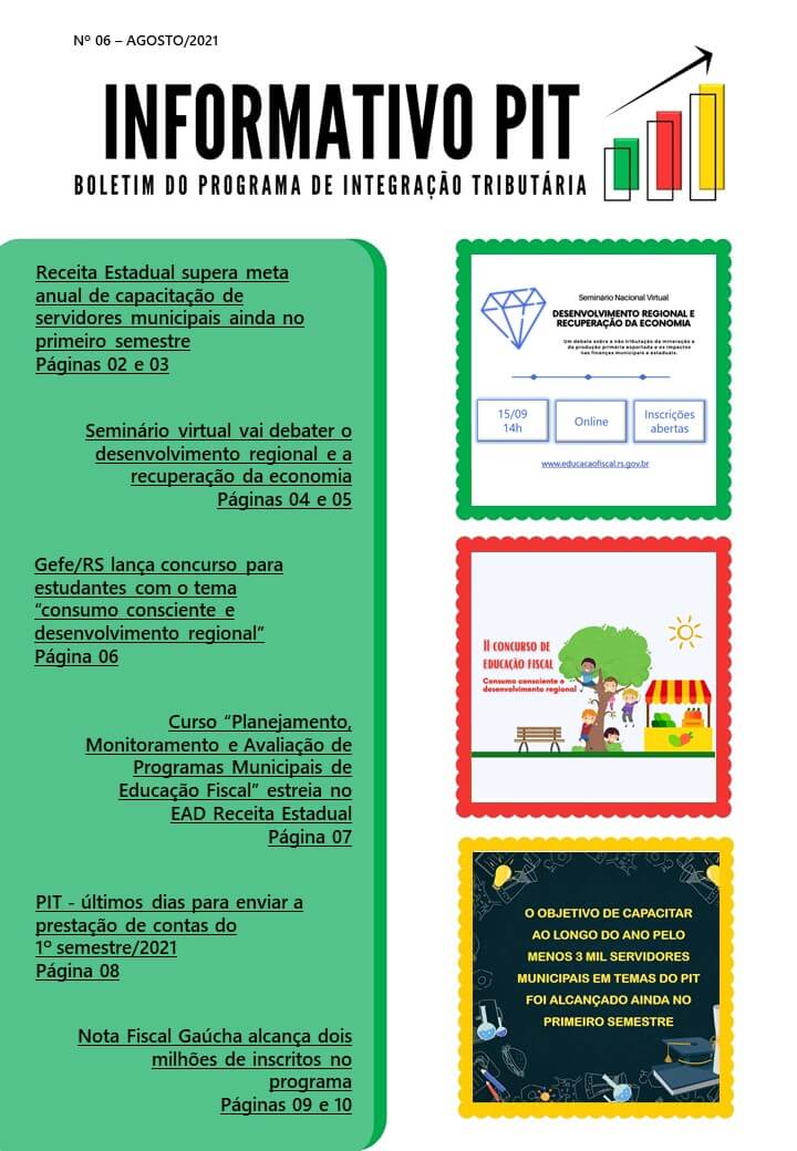INFORMATIVO PIT – PROGRAMA DE INTEGRAÇÃO TRIBUTARIA, Nº 6 - AGOSTO/2021