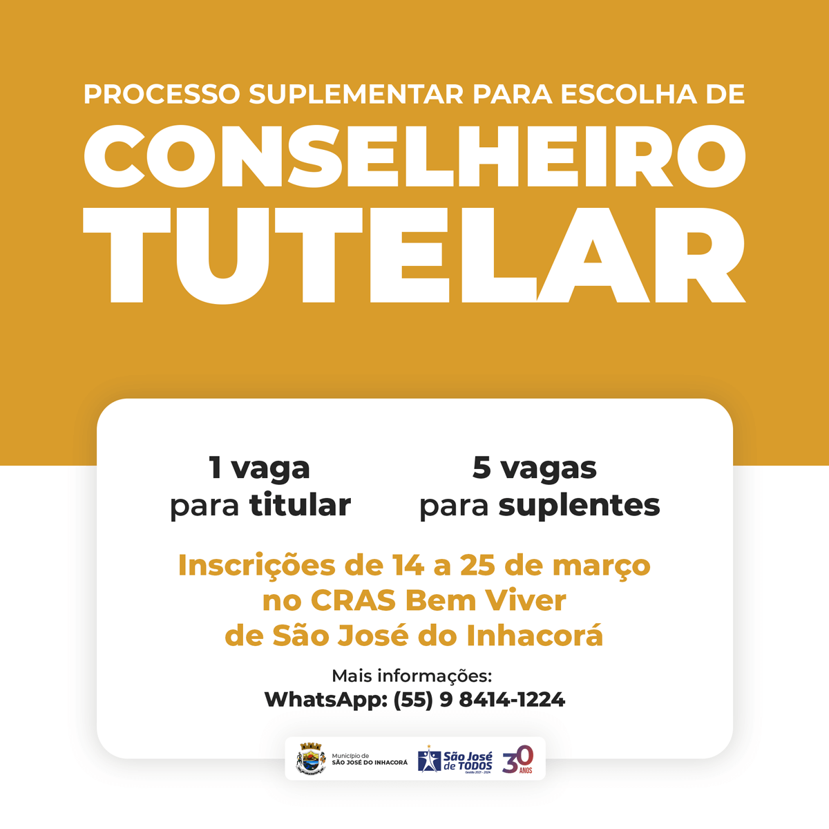 PROCESSO SUPLEMENTAR PARA ESCOLHA DE CONSELHEIRO TUTELAR