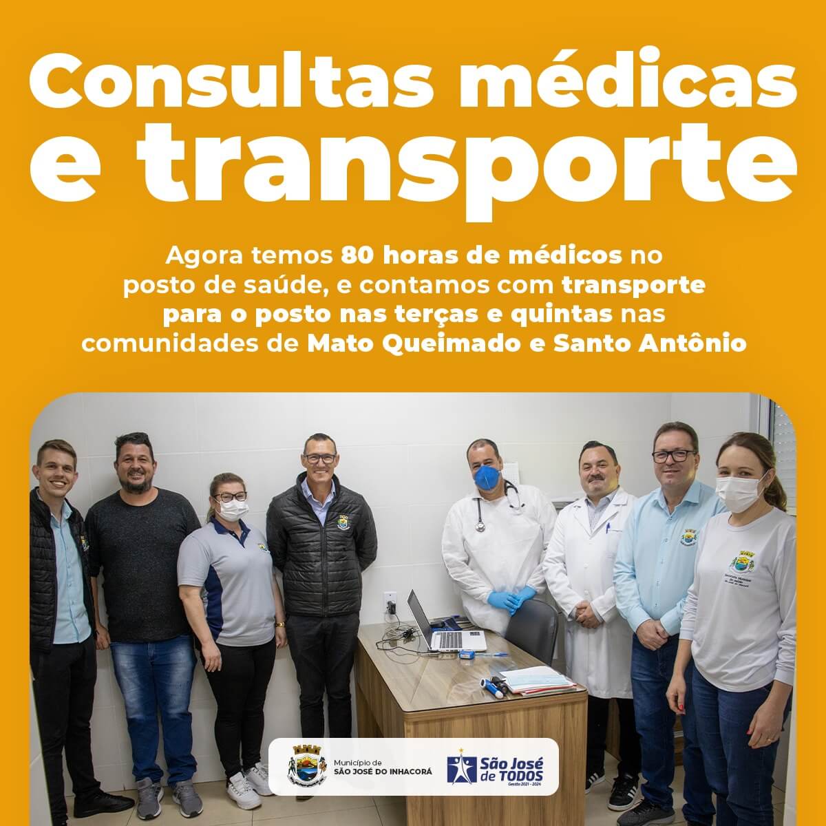 CONSULTAS MÉDICAS E TRANSPORTE A DISPOSIÇÃO DA POPULAÇÃO