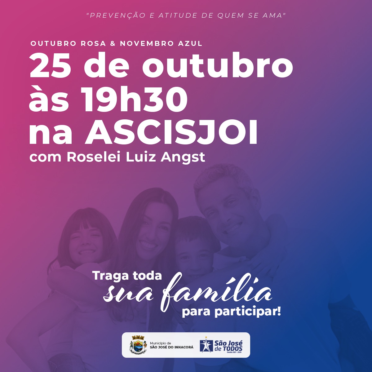 CAMPANHAS DO OUTUBRO ROSA E NOVEMBRO AZUL SE UNEM!