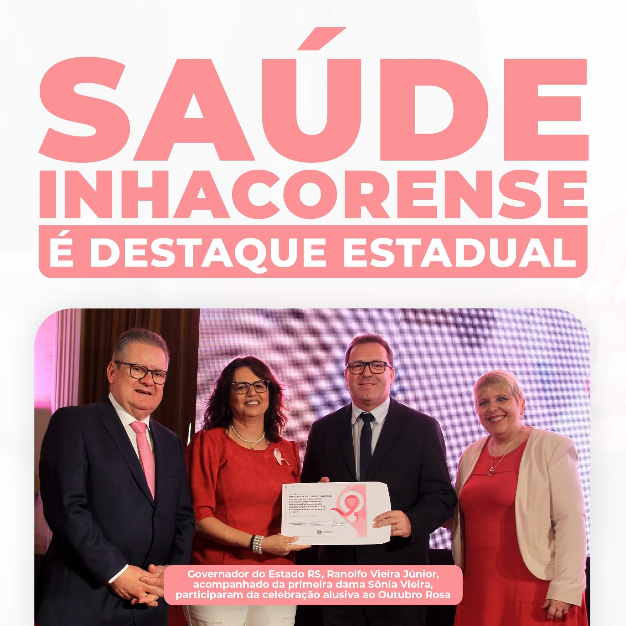 AREA DA SAÚDE INHACORENSE É DESTAQUE ESTADUAL