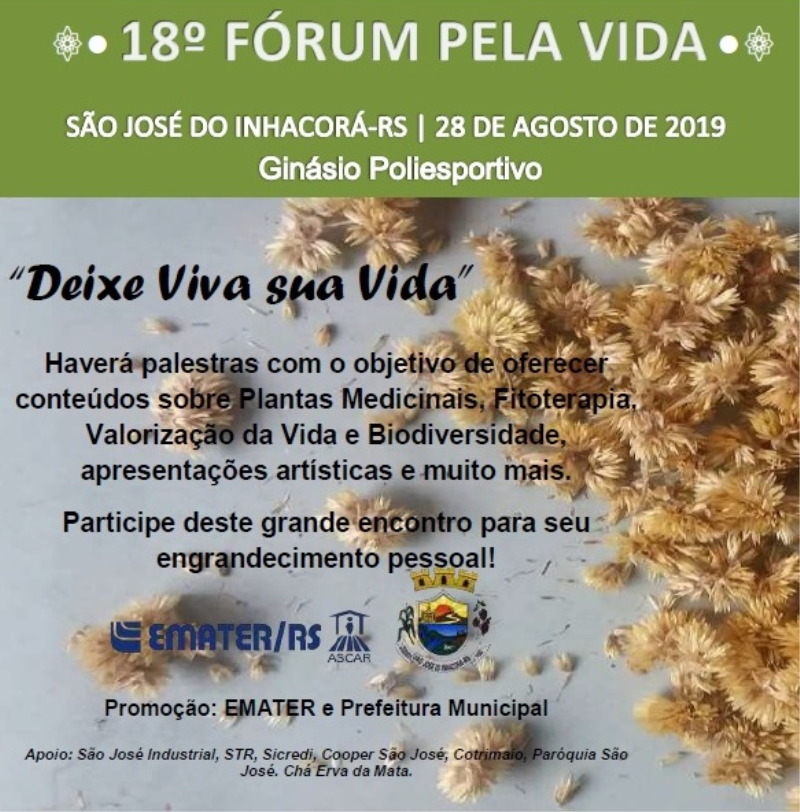 PROGRAMAÇÃO DO 18º FORUM PELA VIDA