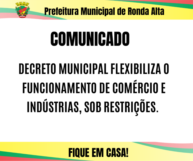 Decreto Municipal flexibiliza funcionamento do comércio e da indústria mediante adequação dos estabelecimentos