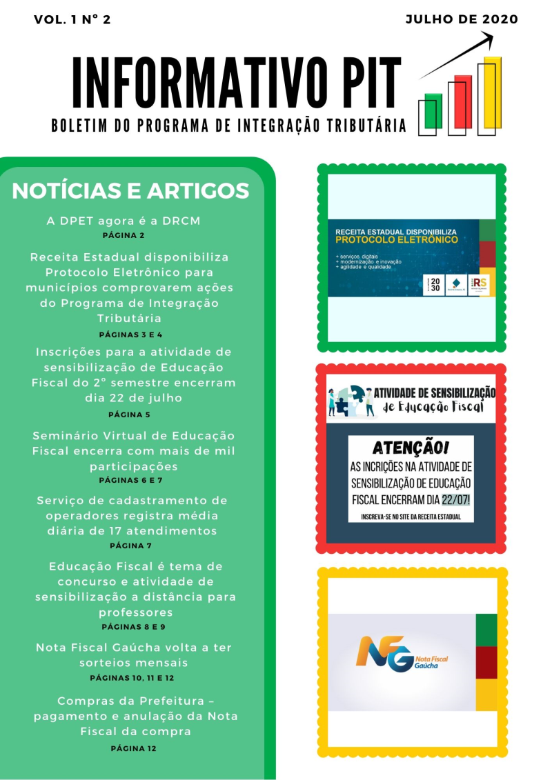 CONFIRA A 2ª EDIÇÃO DO INFORMATIVO PROGRAMA DE INTEGRAÇÃO TRIBUTÁRIA (PIT)