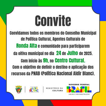 <p>CONVITE OITIVA MUNICIPAL PNAB</p>