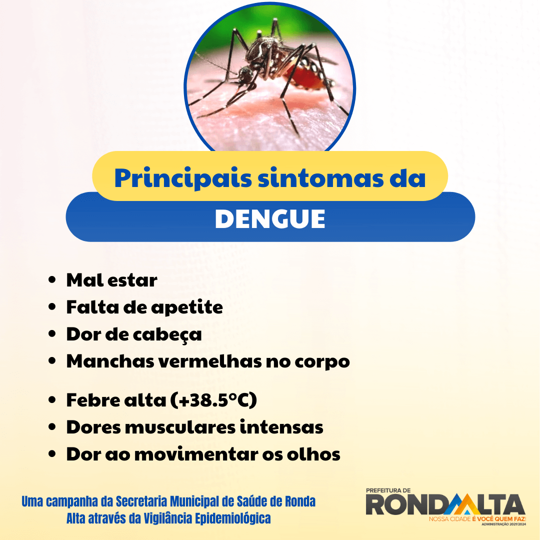 Fique atento aos sintomas da dengue e procure ajuda médica!
