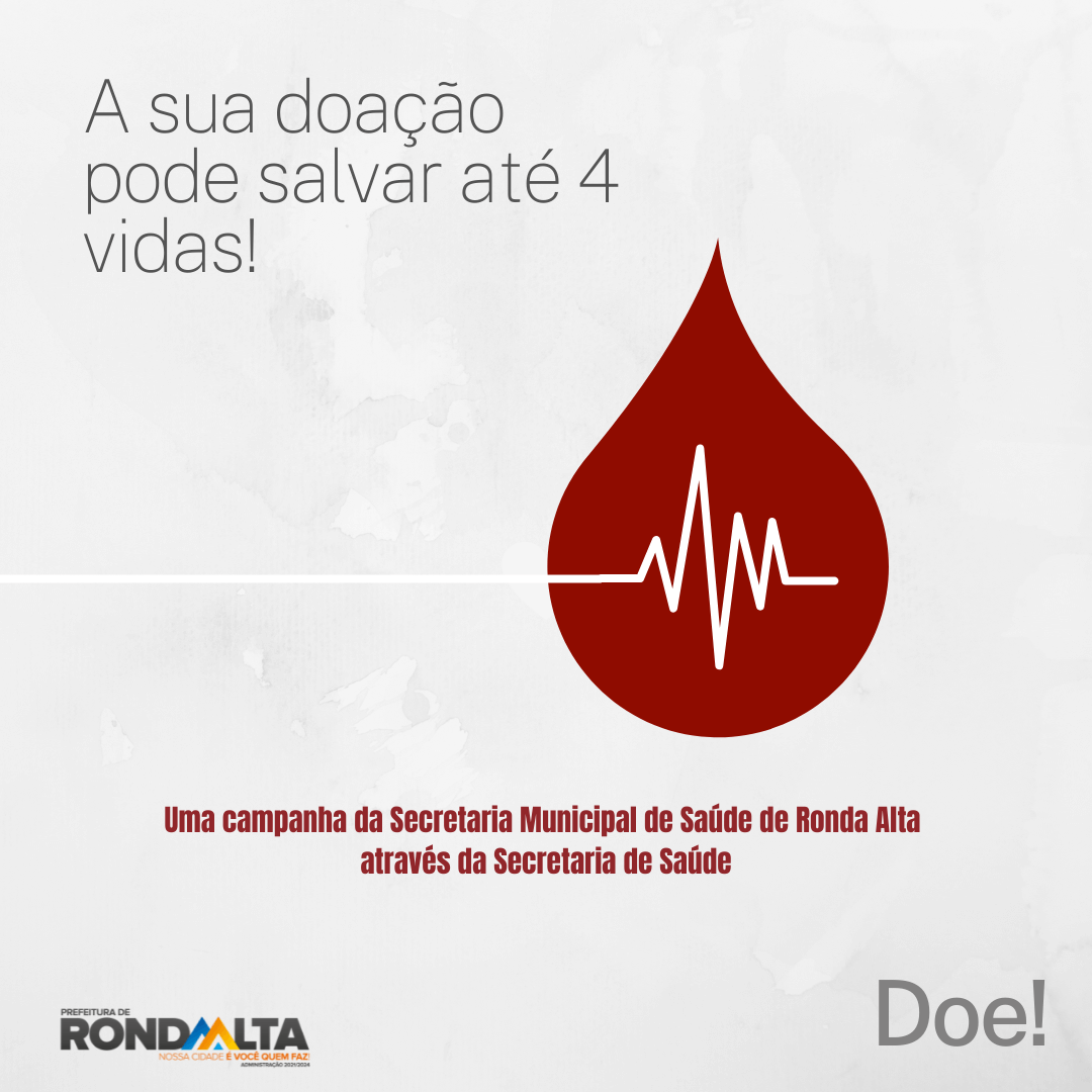 A doação se sangue é um ato de amor e pode salvar vidas