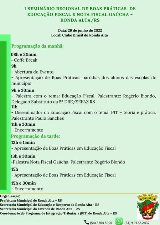 Seminário Regional de Boas Práticas de Educação Fiscal e Nota Fiscal Gaúcha 