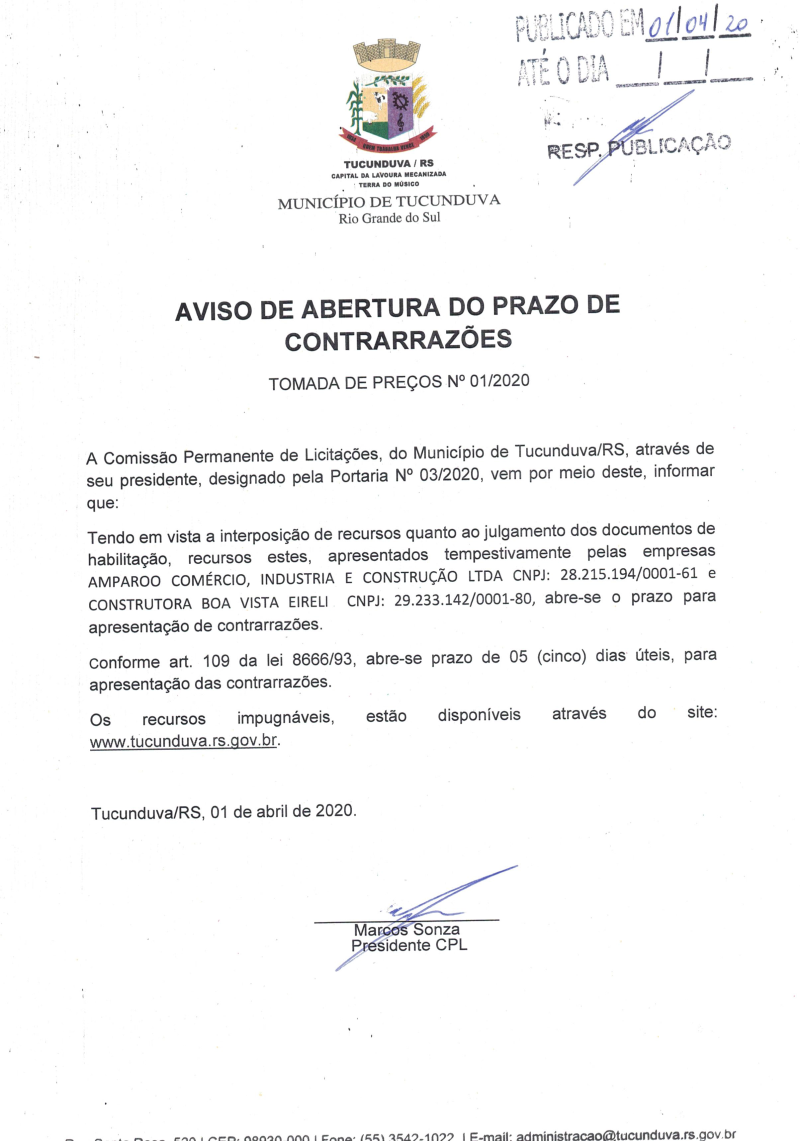 AVISO ABERTURA PRAZO CONTRARRAZÕES TMP 01_2020