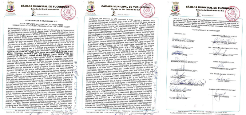 Legislatura e Posse de Eleitos