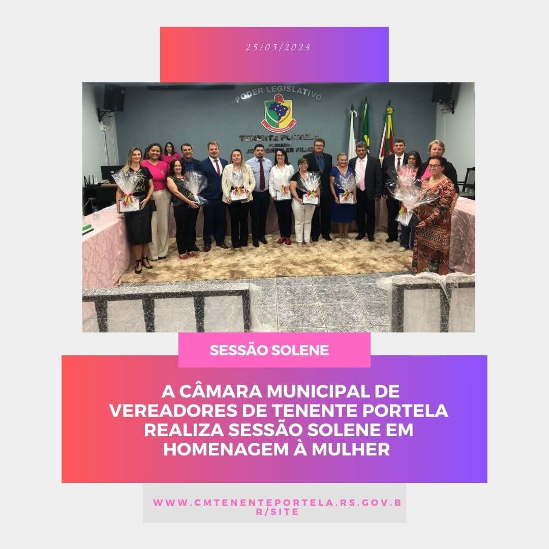 Sessão Solene em Homenagem à mulher!