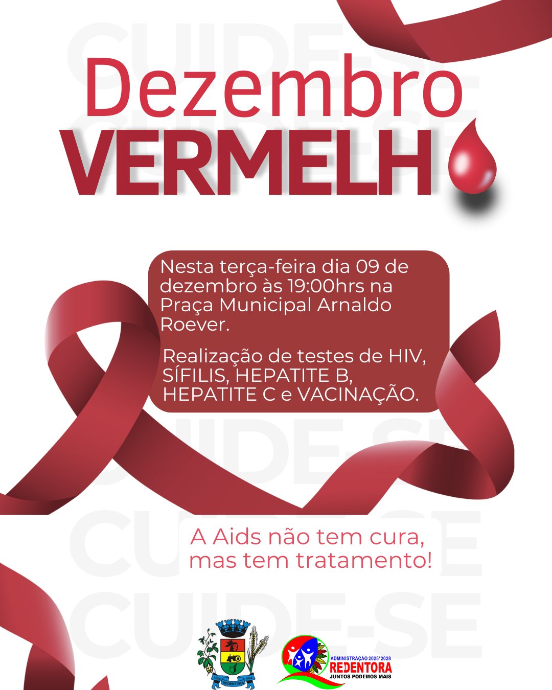 <p><strong>Sa&uacute;de em A&ccedil;&atilde;o na Pra&ccedil;a Arnaldo Roever: Testagens, Vacina&ccedil;&atilde;o e Conscientiza&ccedil;&atilde;o no Dezembro Vermelho.</strong></p>