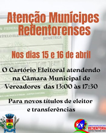 <p><strong>Atendimento de Eleitores em Redentora.</strong></p>