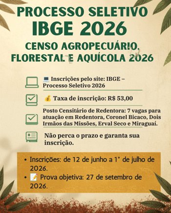 IBGE abre inscri&ccedil;&otilde;es para o Censo Agropecu&aacute;rio, Florestal e Aqu&iacute;cola 2026.