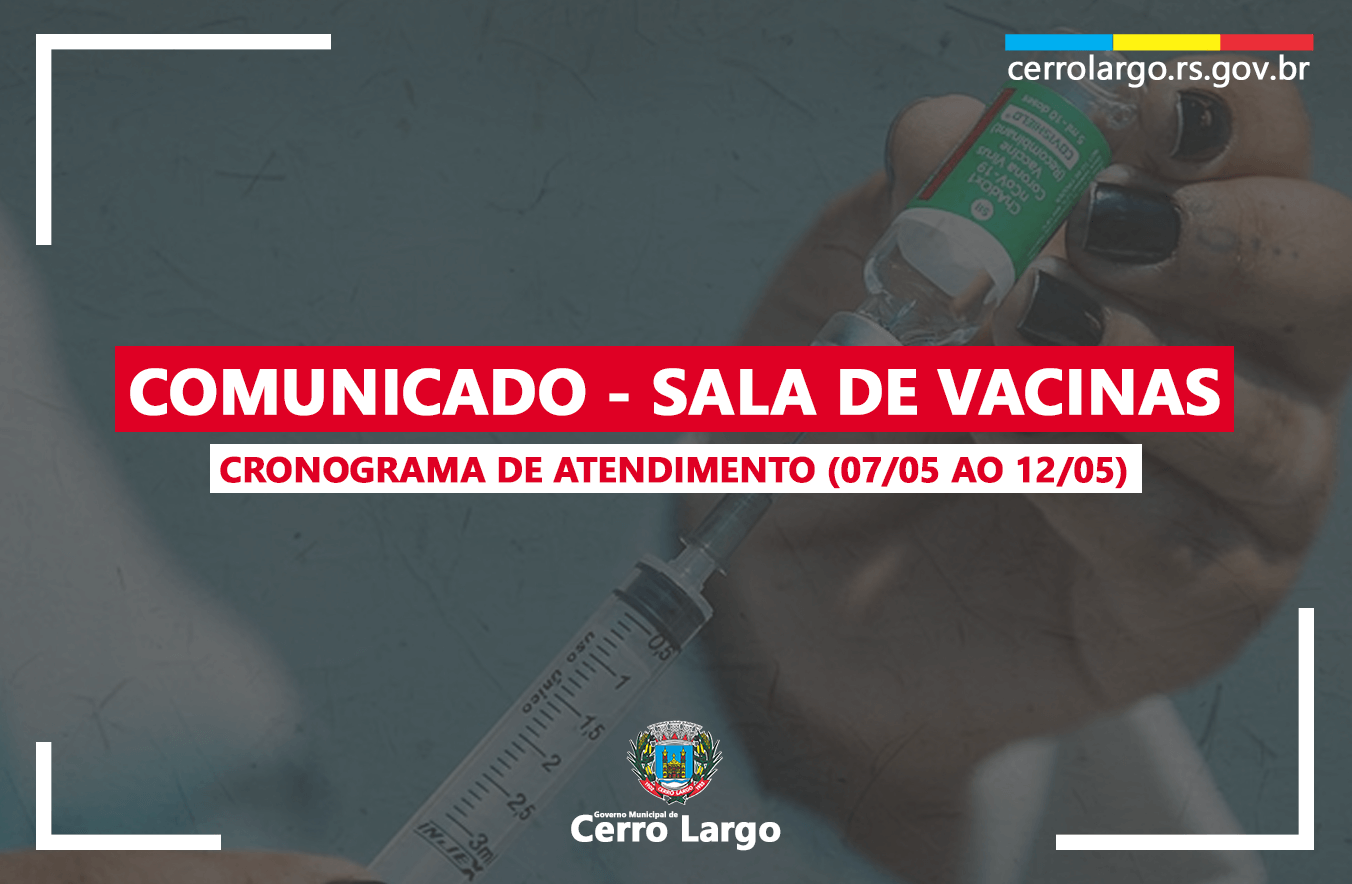 <p>CRONOGRAMA DE ATENDIMENTO DA SALA DE VACINAS</p>
