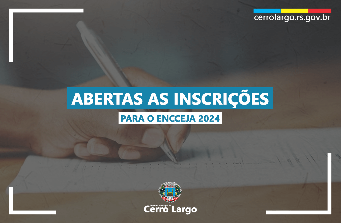 <p>EST&Atilde;O ABERTAS AS INSCRI&Ccedil;&Otilde;ES PARA O ENCCEJA 2024</p>