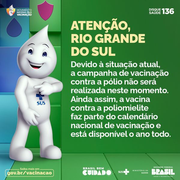 <p>AVISO SOBRE A CAMPANHA NACIONAL DE POLIOMIELITE</p>