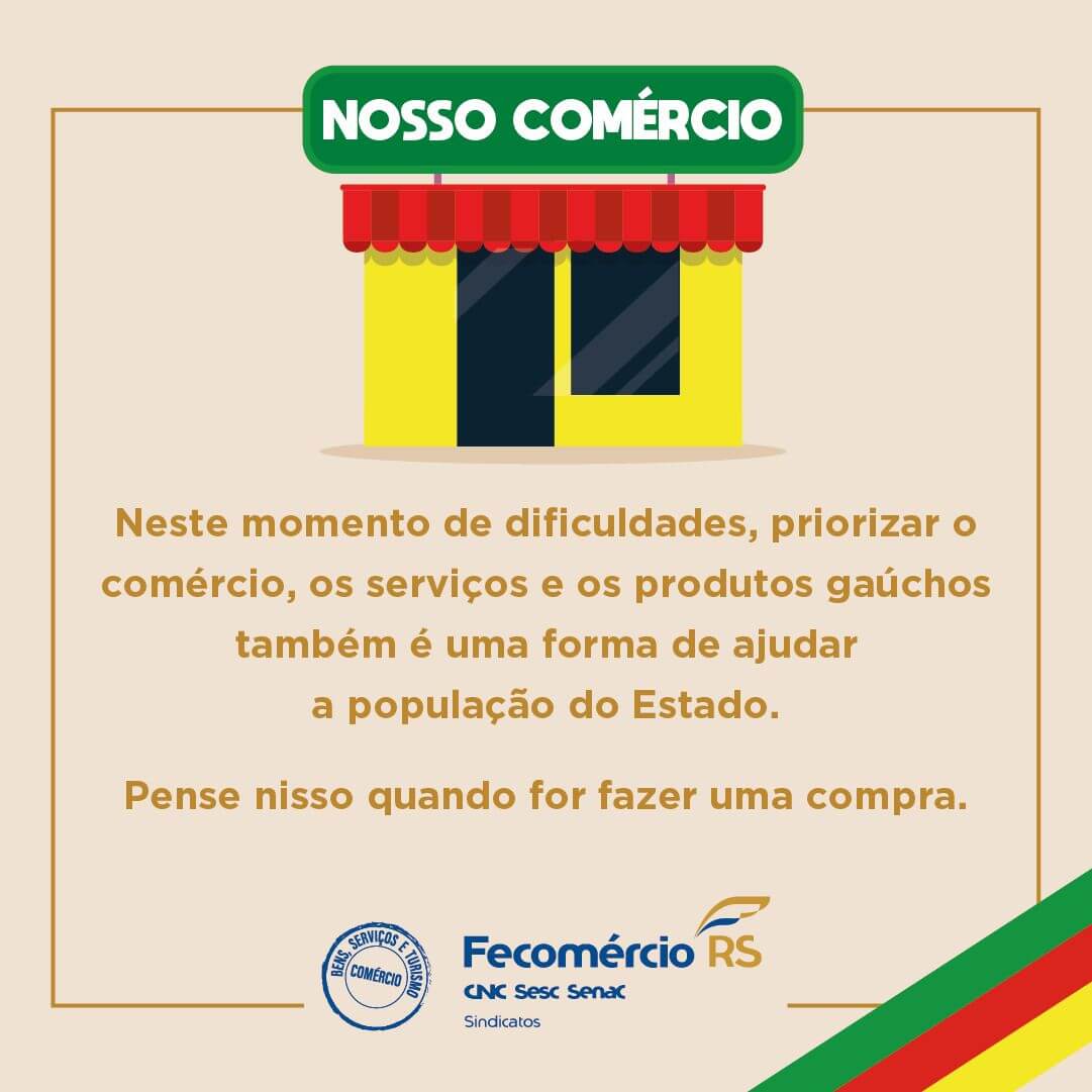 <p>AUXILIE O RIO GRANDE DO SUL COMPRANDO PRODUTOS E SERVI&Ccedil;OS FEITOS NO ESTADO</p>