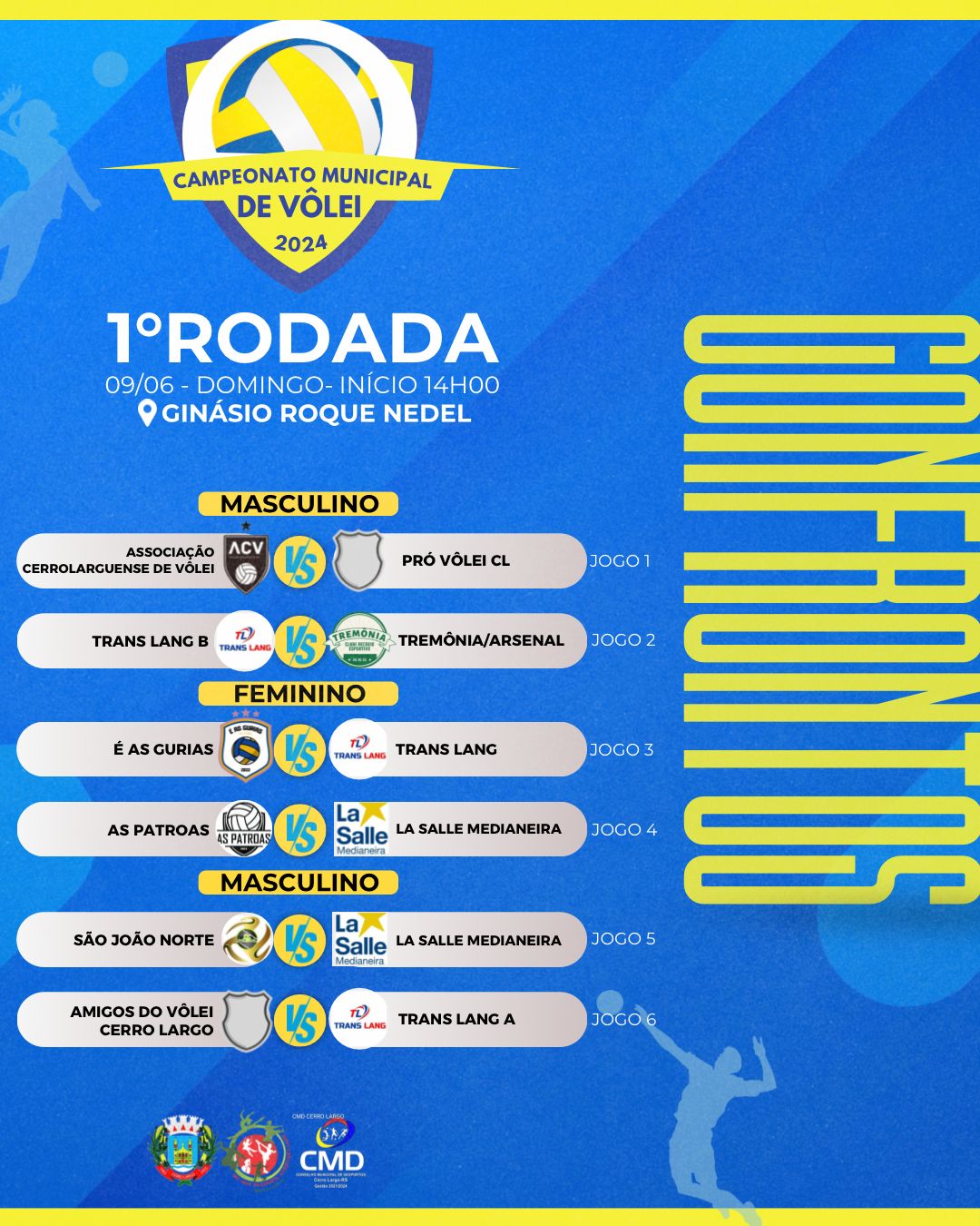 <p>DOMINGO INICIA O CAMPEONATO MUNICIPAL DE V&Ocirc;LEI 2024</p>