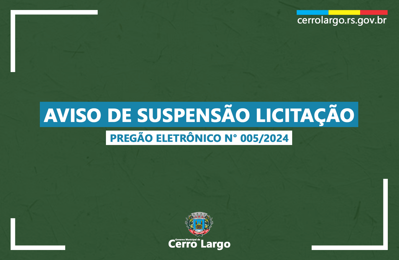 <p><span style="font-family: Arial, sans-serif;"><strong>AVISO DE SUSPENS&Atilde;O LICITA&Ccedil;&Atilde;O</strong></span></p>