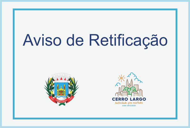 AVISO DE RETIFICAÇÃO