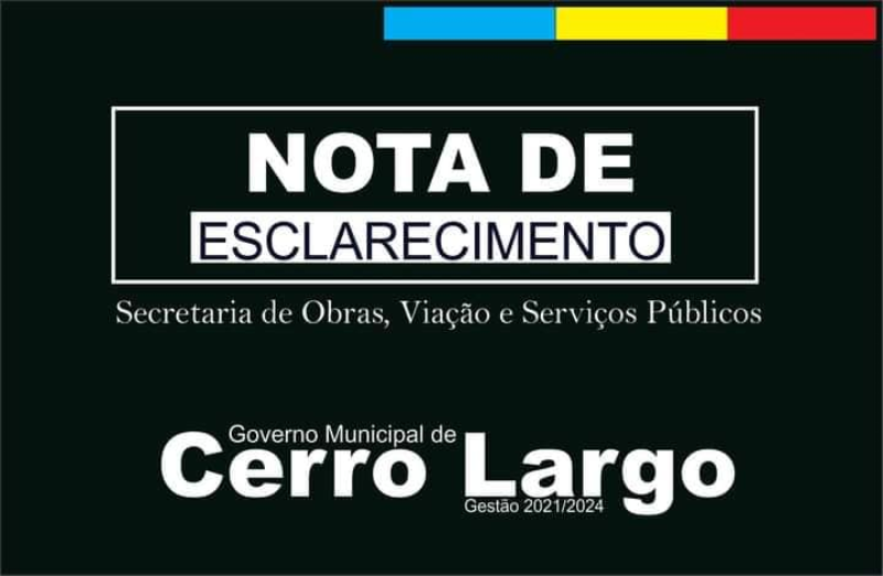 NOTA DE ESCLARECIMENTO