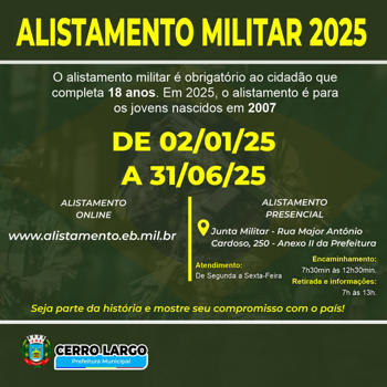 <p><strong>Alistamento Militar 2025</strong></p>