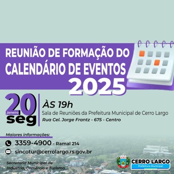 <p><strong>REUNI&Atilde;O DE FORMA&Ccedil;&Atilde;O DO CALEND&Aacute;RIO DE EVENTOS 2025</strong></p>