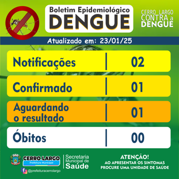 <p>Secretaria de Sa&uacute;de atualiza boletim epidemiol&oacute;gico com caso de Dengue!</p>