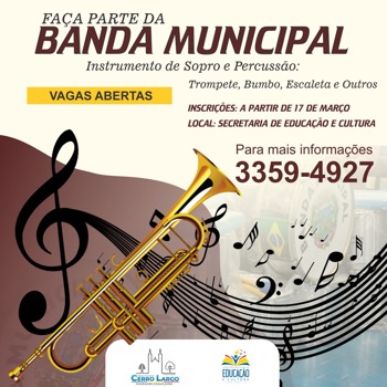 <p>Venha Fazer parte da Banda Municipal</p>