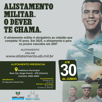 <p><strong>Fique atento ao prazo do Alistamento Militar!</strong></p>