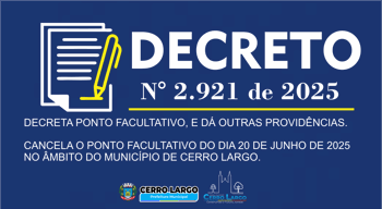 <p>DECRETO DO PODER EXECUTIVO N&ordm; 2.921, DE 11 DE JUNHO DE 2025.</p>