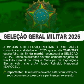 <p>SELE&Ccedil;&Atilde;O GERAL MILITAR 2025</p>