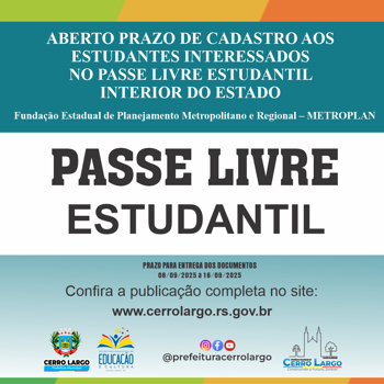 <p>Passe Livre Estudantil - Interior do Estado</p>