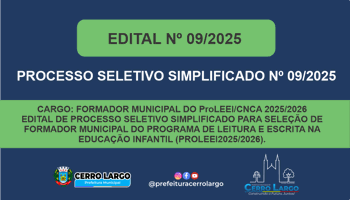 <p>PROCESSO SELETIVO SIMPLIFICADO N&ordm; 09/2025<br /><br /></p>