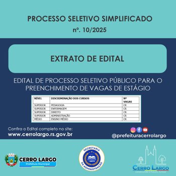 <p>PROCESSO SELETIVO SIMPLIFICADO N&ordm; 10/2025</p>