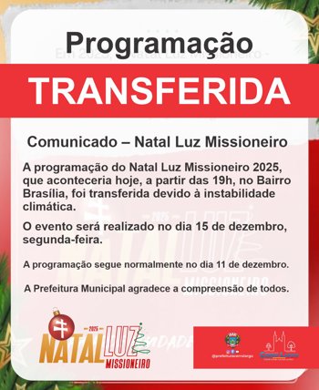 <p>Comunicado &ndash; Natal Luz Missioneiro 2025</p>