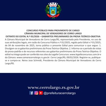 <p>CONCURSO P&Uacute;BLICO PARA PROVIMENTO DE CARGO</p>