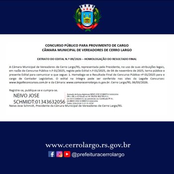 <p><strong>EXTRATO DO EDITAL N.&ordm; 09/2026 - CMV</strong></p>