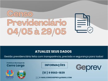 Censo Previdenci&aacute;rio 2026 -&nbsp;Aten&ccedil;&atilde;o servidores!