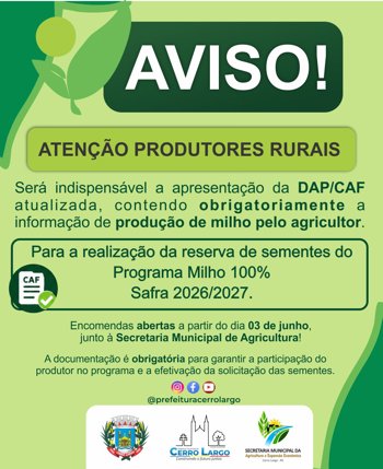 ATEN&Ccedil;&Atilde;O PRODUTORES RURAIS&nbsp;
